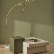 Aiden Floor Lamp Brass & White