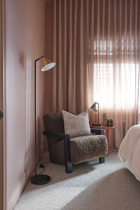 Hamlet Floor Lamp Brass & Black