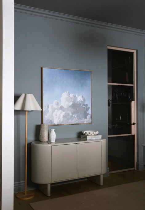 Cullen Wooden Floor Lamp White & Natural