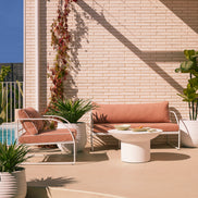 Reeve Outdoor Arm Chair Pink & White