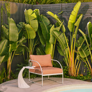 Reeve Outdoor Arm Chair Pink & White