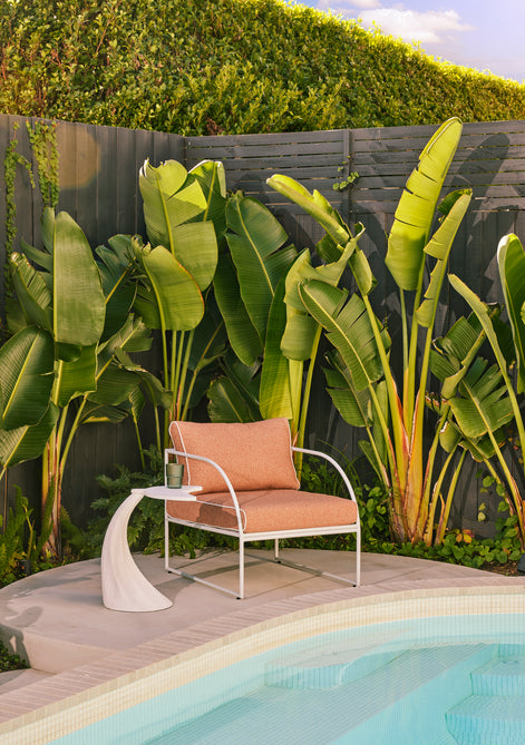Reeve Outdoor Arm Chair Pink & White