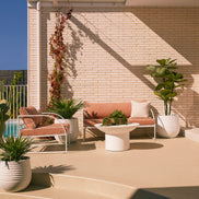 Reeve Outdoor 2 Seater Sofa Pink & White