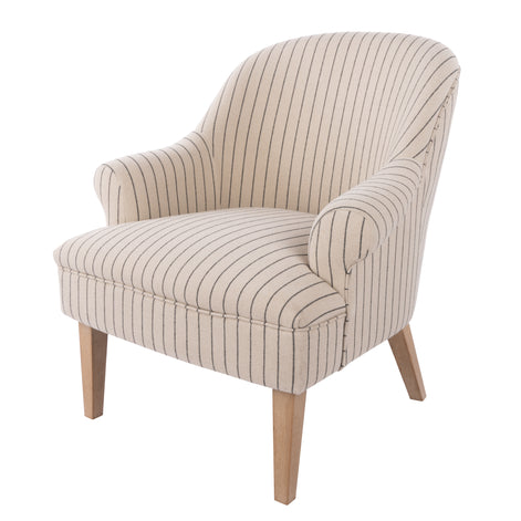 Everly Armchair Off White & Oak White Wash