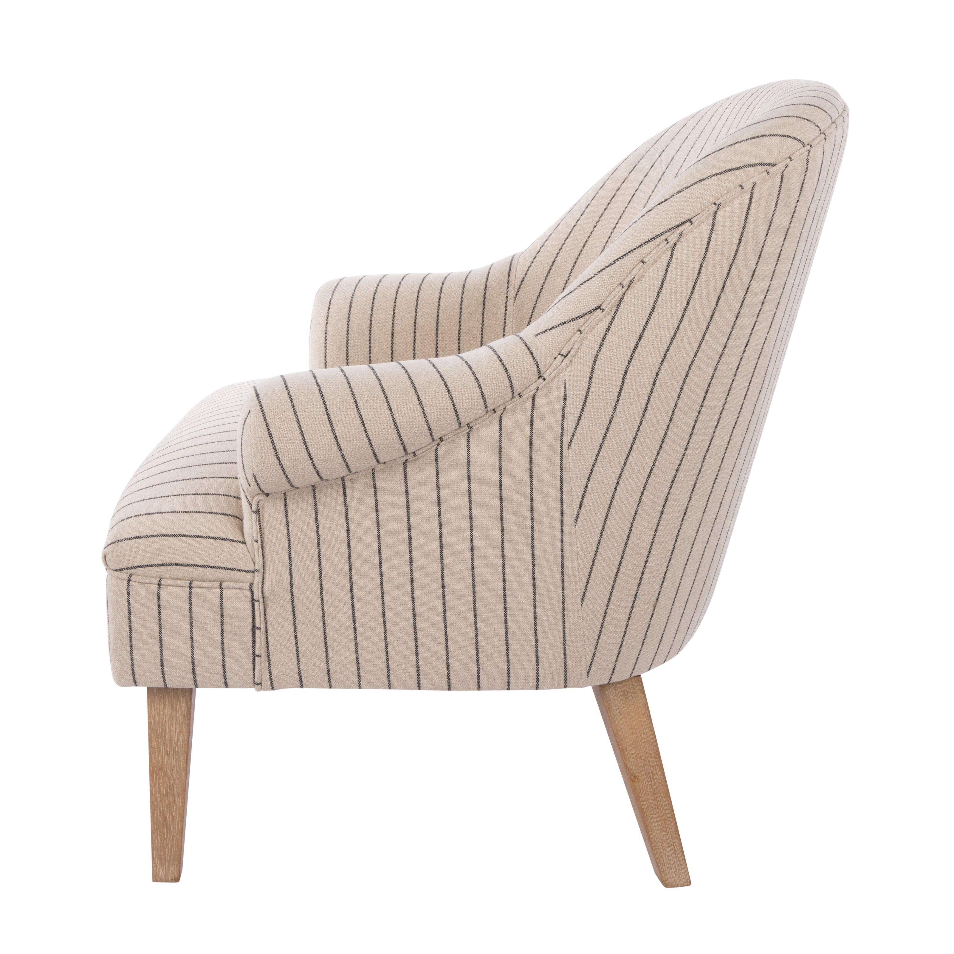 Everly Armchair Off White & Oak White Wash