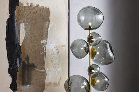 Athena Metallic Floor Lamp Black & Gold