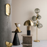 Athena Metallic Floor Lamp Black & Gold