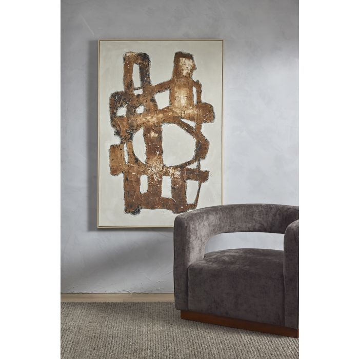 Lucca Hand Painted Wall Art Brown 100x5x150cm
