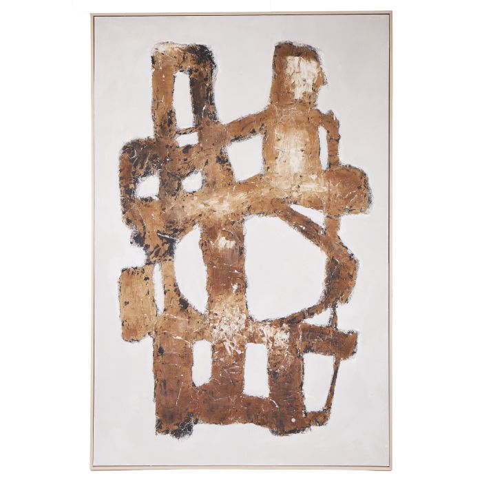 Lucca Hand Painted Wall Art Brown 100x5x150cm