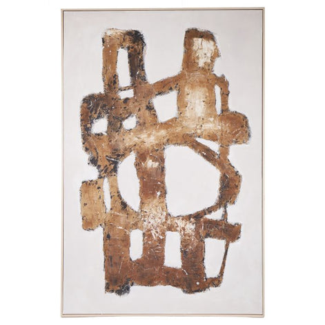 Lucca Hand Painted Wall Art Brown 100x5x150cm