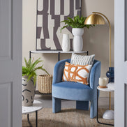 Atticus Floor Lamp Brass & White