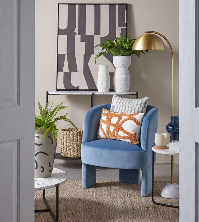 Atticus Floor Lamp Brass & White
