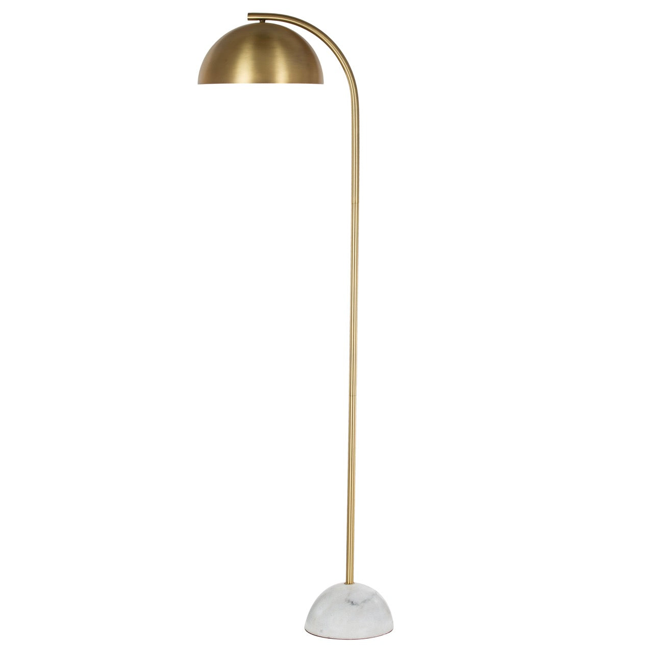 Atticus Floor Lamp Brass & White