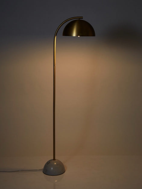 Atticus Floor Lamp Brass & White