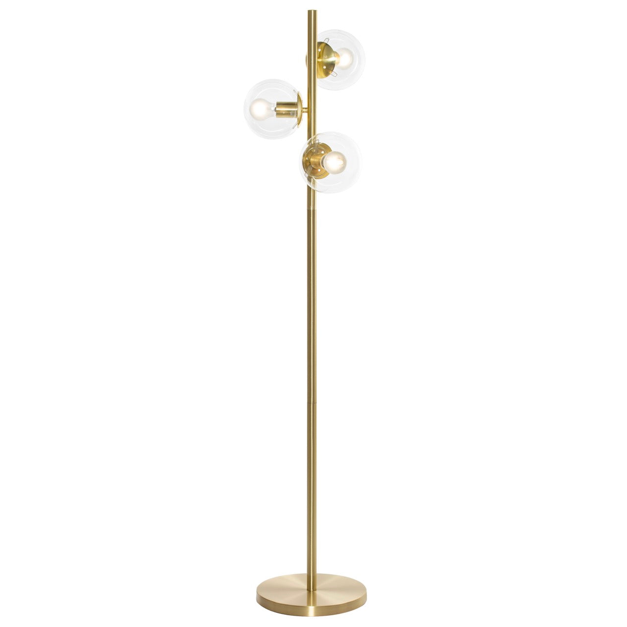 Amilla Floor Lamp Brushed Gold & Clear
