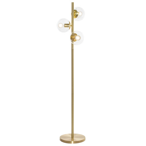 Amilla Floor Lamp Brushed Gold & Clear