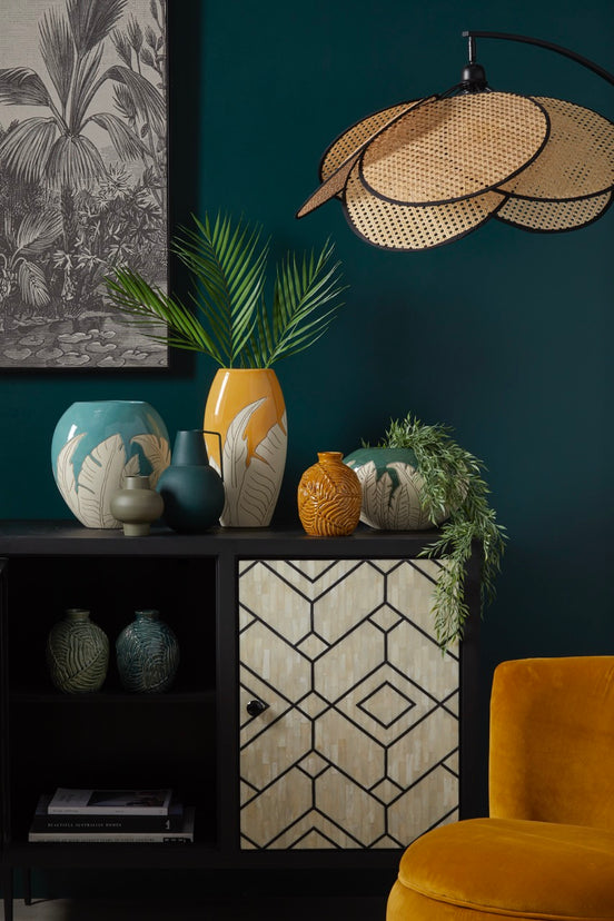 Fiore Floor Lamp Black & Natural