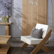 Cailen Floor Lamp Brass & White
