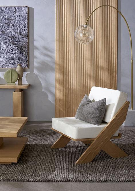 Cailen Floor Lamp Brass & White