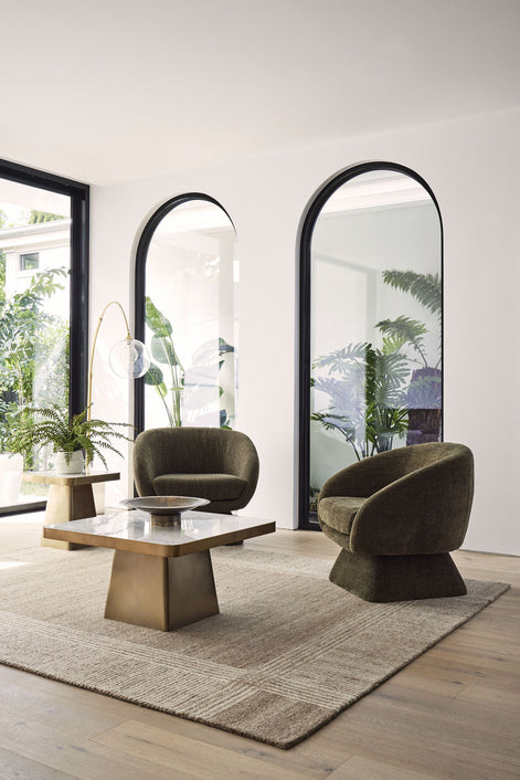 Cailen Floor Lamp Brass & White