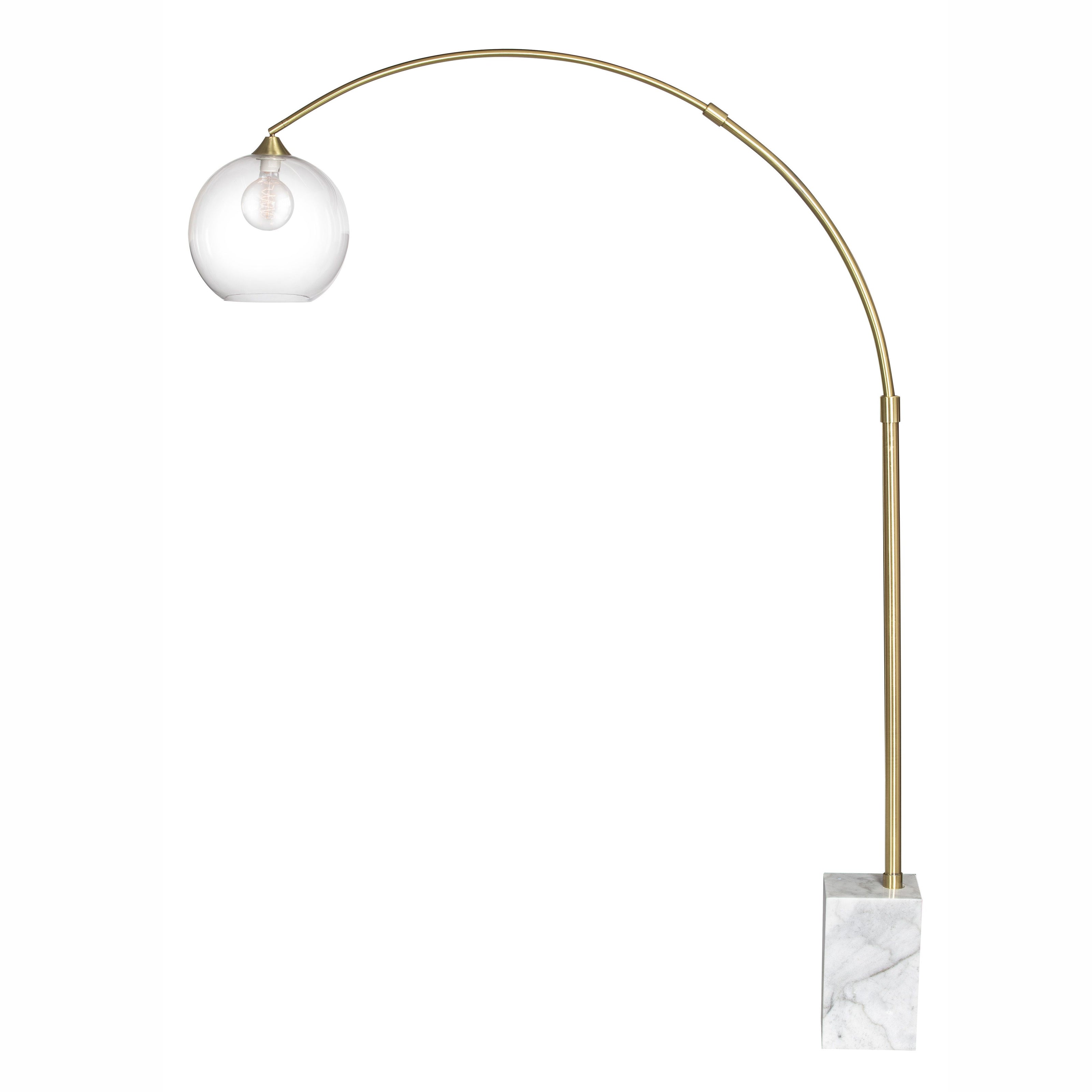 Cailen Floor Lamp Brass & White