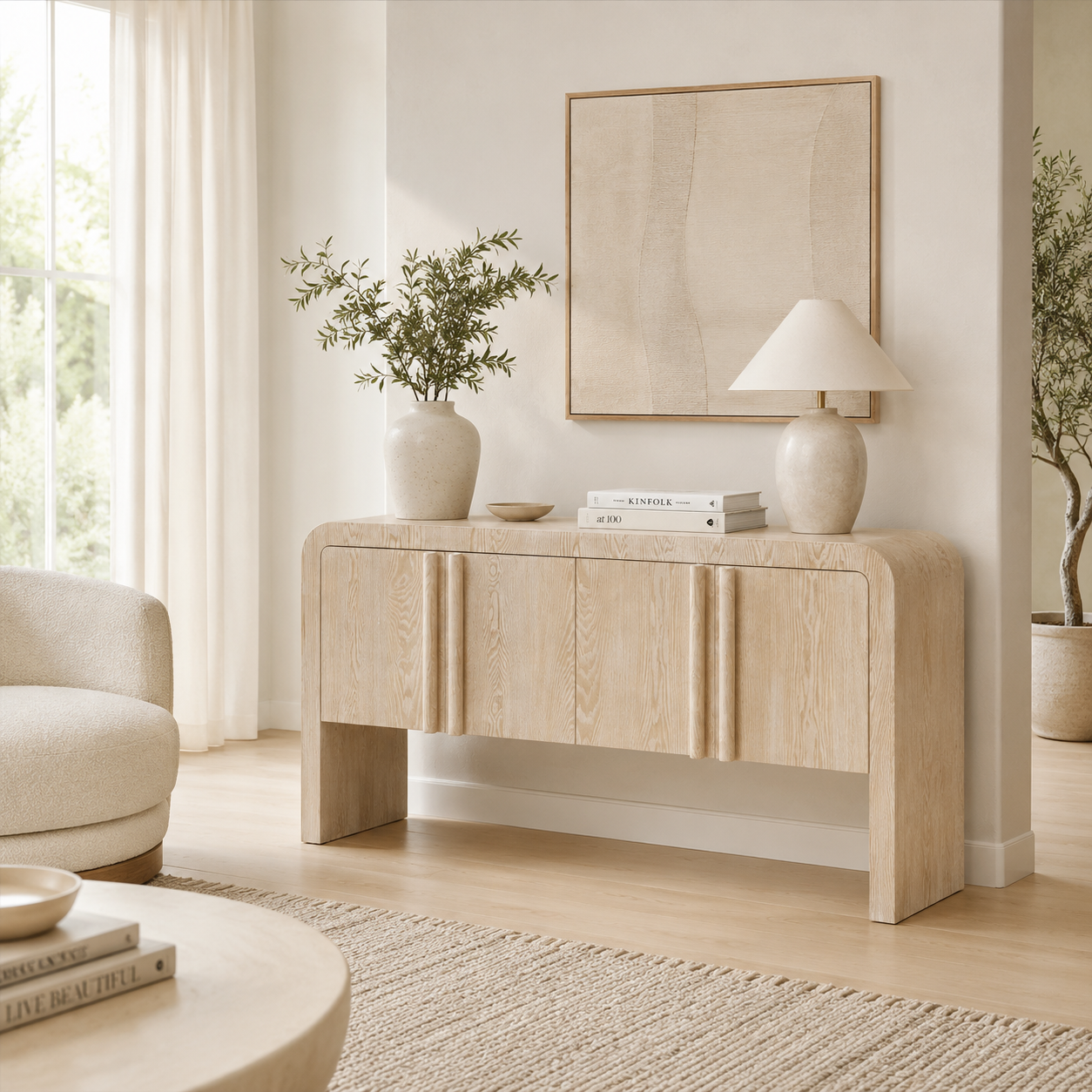 Plaza Wood Sideboard White Oak