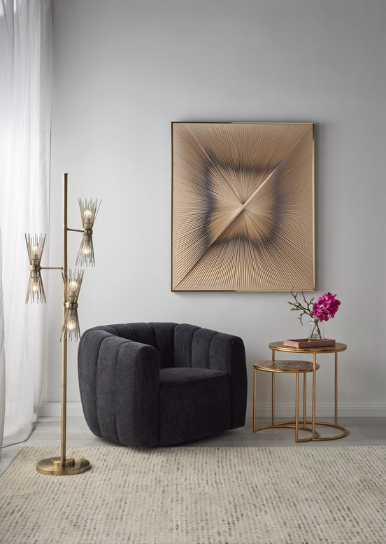 Pristine Deco Spike Floor Lamp Brass