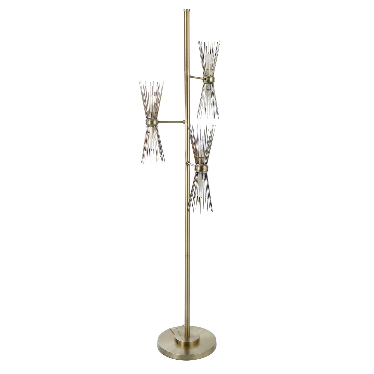 Pristine Deco Spike Floor Lamp Brass