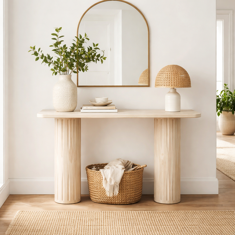 Spencer Wood Console White Wash